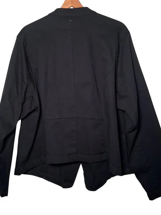 Torrid Size 3 Military Style Jacket Plus Size 3X Army Stretch Twill Black New - Picture 3 of 16